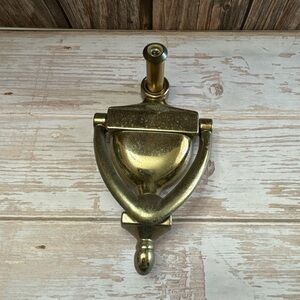 Vintage Brass Door Knocker With Peephole 5x3